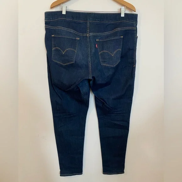 LEVI'S PULL ON DENIM LEGGINGS - DARK WASH - PLUS SIZE 18 - Picture 7 of 12